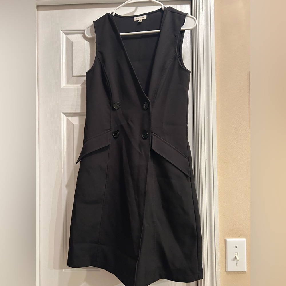 Max Studio Black Cross Mini Dress